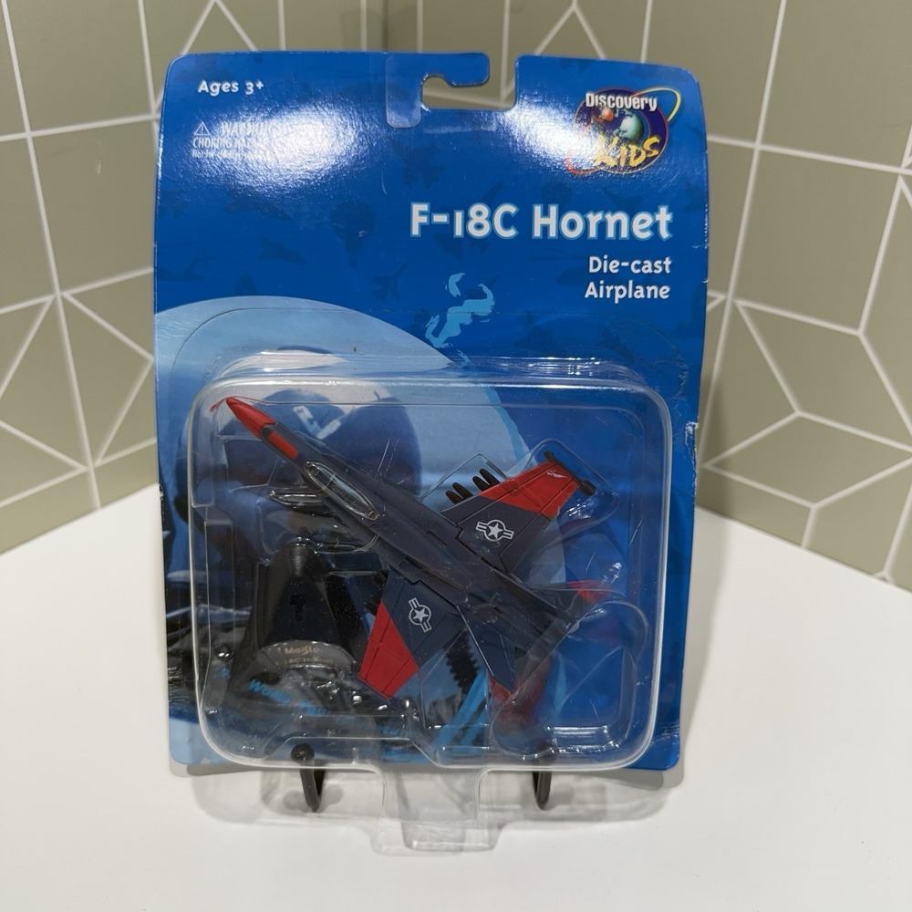 F-18C Hornet Blue & Red Fighter Jet Maisto Tailwinds Diecast Replica with Stand